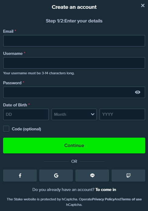 Form of Stake registration